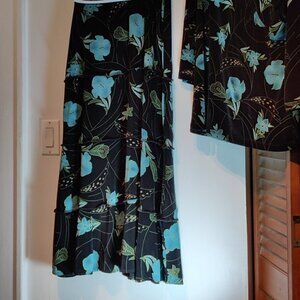 Cityknits Skirt & Blouse Vintage Large Floral print, NYC Woman of Color Designer